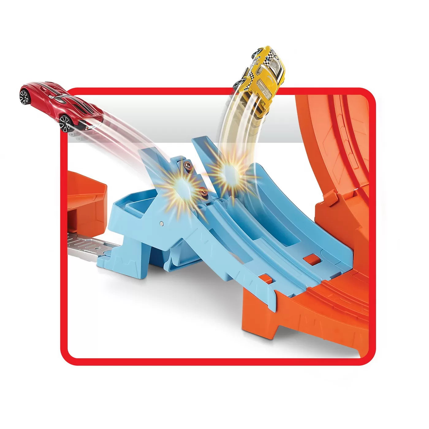 HOT WHEELS CIRCUIT RAPID CU LANSATOR PENTRU CASCADORII SI MASINUTA EXCLUSIVA, HOT WHEELS - ACTION