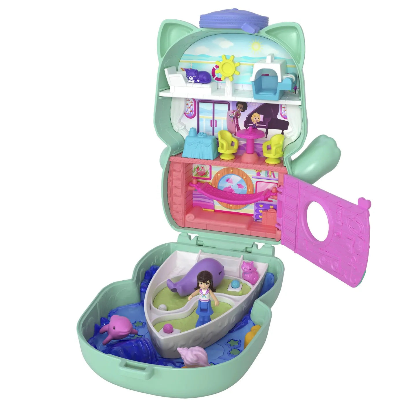 POLLY POCKET SET GENTUTA ANIMALUT PISICUTA MARINAR CU ACCESORII, POLLY POCKET