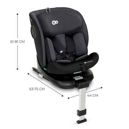SCAUN AUTO I-SIZE, 40-150 CM, KINDERKRAFT I-360, BLACK, KINDERKRAFT