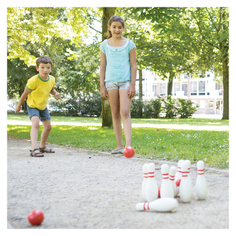 Set de bowling din lemn, BS Toys