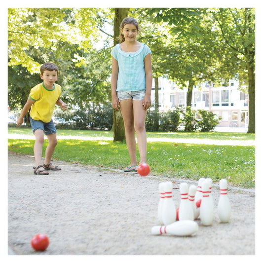 Set de bowling din lemn, BS Toys
