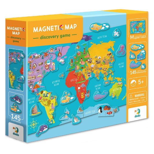 Puzzle magnetic, Harta lumii, Dodo Toys