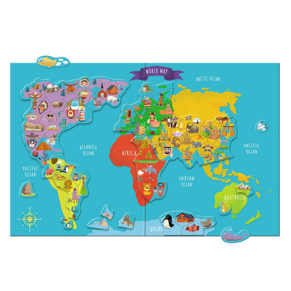 Puzzle magnetic, Harta lumii, Dodo Toys