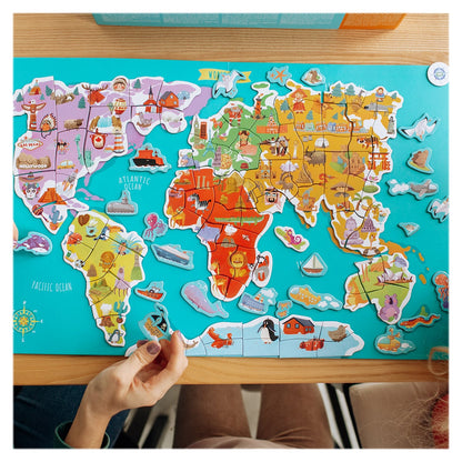 Puzzle magnetic, Harta lumii, Dodo Toys