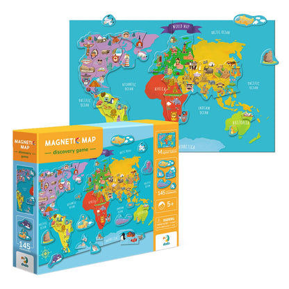 Puzzle magnetic, Harta lumii, Dodo Toys