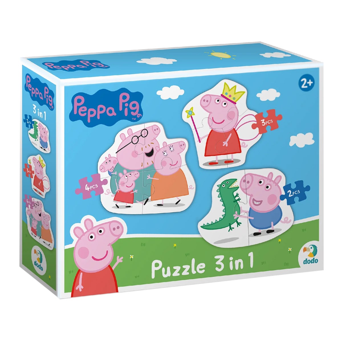 Puzzle Peppa Pig, 3 in 1, Dodo Toys