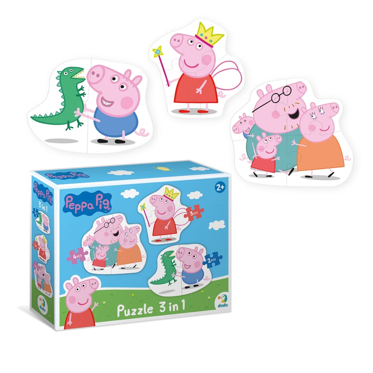 Puzzle Peppa Pig, 3 in 1, Dodo Toys