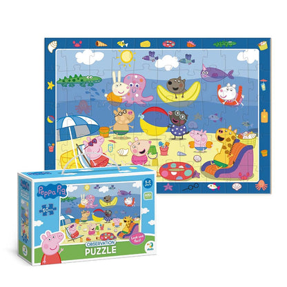 Puzzle de observare Peppa Pig, Vacanta de vara, 50 piese, Dodo Toys