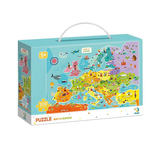 Puzzle Harta Europei, 100 piese, Dodo Toys