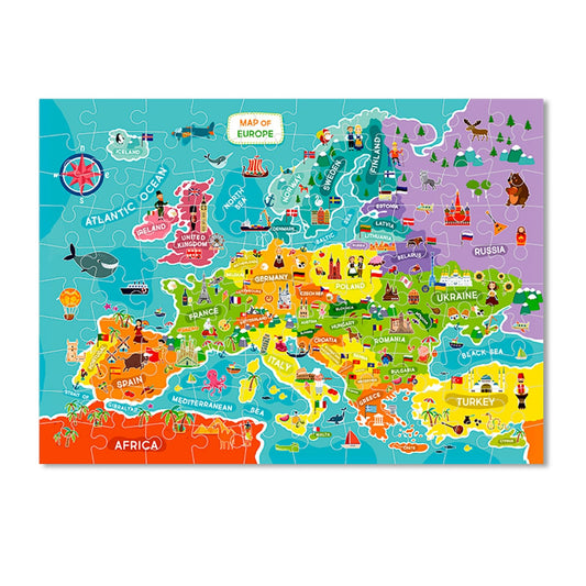 Puzzle Harta Europei, 100 piese, Dodo Toys