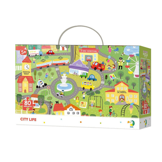 Puzzle de observare, City life, 80 piese, Dodo Toys