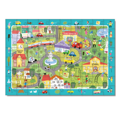 Puzzle de observare, City life, 80 piese, Dodo Toys