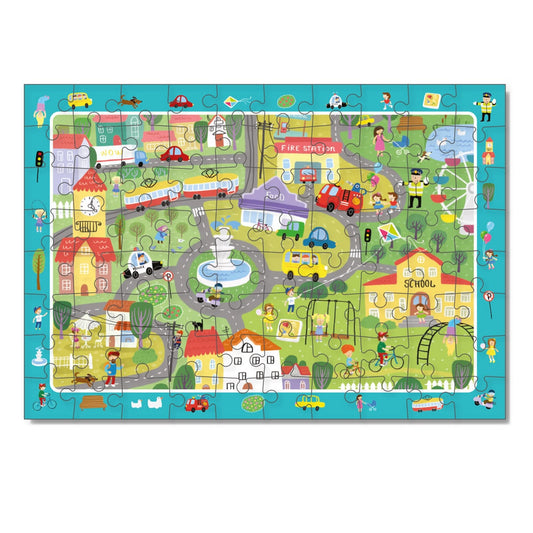 Puzzle de observare, City life, 80 piese, Dodo Toys
