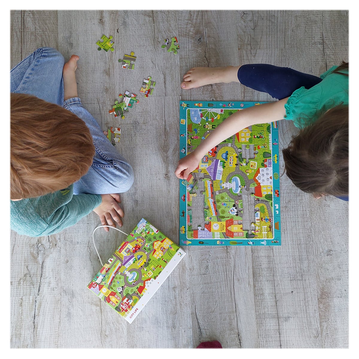 Puzzle de observare, City life, 80 piese, Dodo Toys
