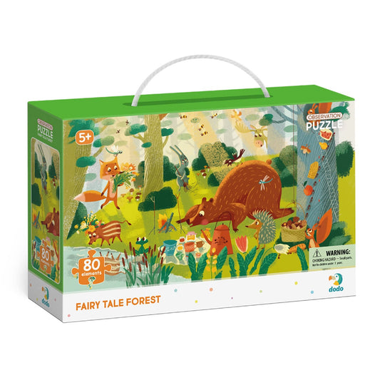 Puzzle de observare, Padurea fermecata, 80 piese, Dodo Toys