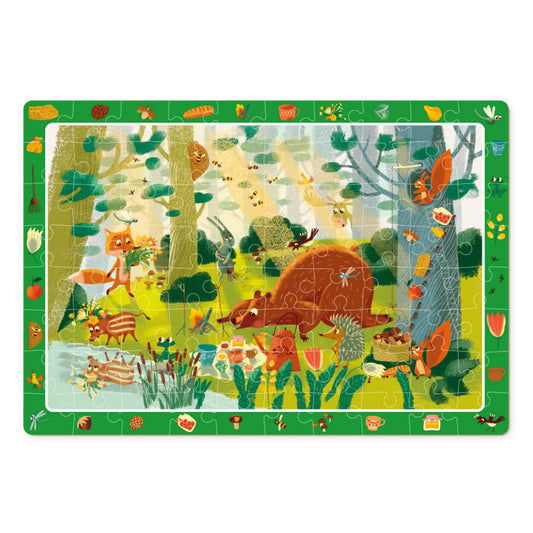 Puzzle de observare, Padurea fermecata, 80 piese, Dodo Toys