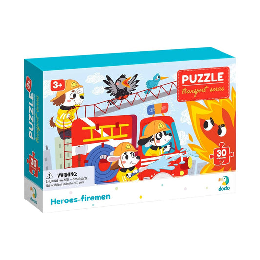 Puzzle educativ, Eroii pompieri, 30 piese, Dodo Toys