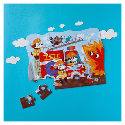 Puzzle educativ, Eroii pompieri, 30 piese, Dodo Toys