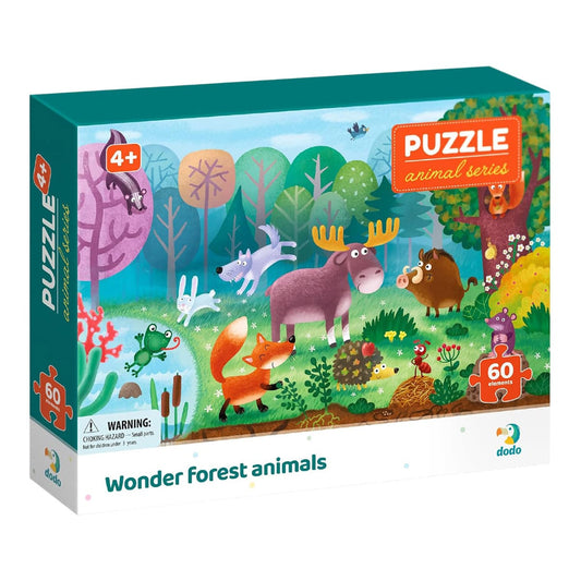 Puzzle 60 de piese, Animalele din Padurea Minunata, Dodo Toys
