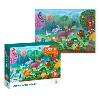 Puzzle 60 de piese, Animalele din Padurea Minunata, Dodo Toys