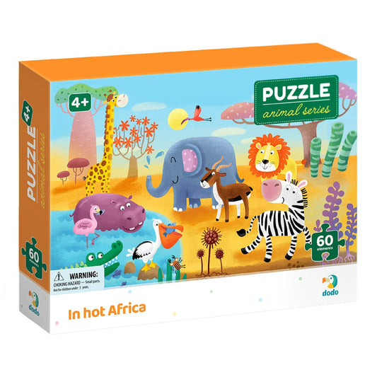 Puzzle 60 de piese, Animale din Africa, Dodo Toys