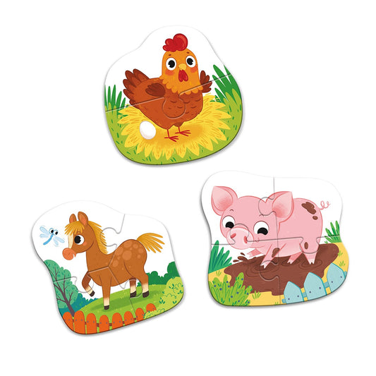 O zi la ferma, puzzle 3 in 1, Dodo Toys