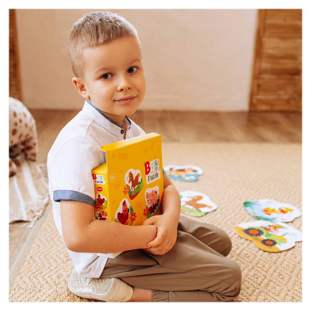 O zi la ferma, puzzle 3 in 1, Dodo Toys