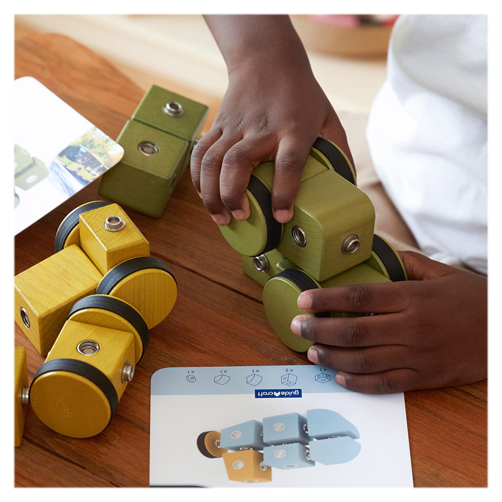 Snap Block Vehicles, blocuri de constructie din lemn, 32 piese, Guidecraft