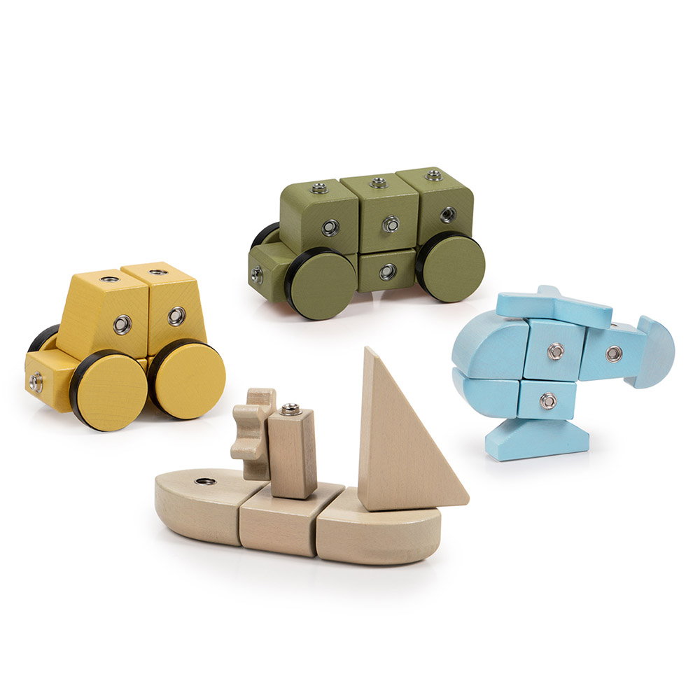 Snap Block Vehicles, blocuri de constructie din lemn, 32 piese, Guidecraft