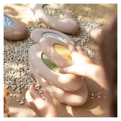 Jumbo Sensory River Stones, set senzorial din lemn, Guidecraft