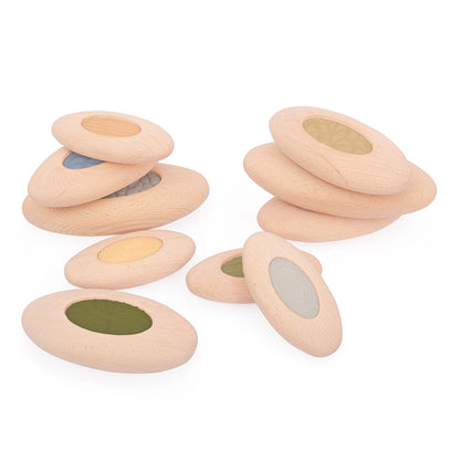 Jumbo Sensory River Stones, set senzorial din lemn, Guidecraft