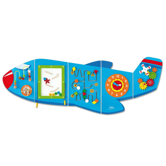 Jucarie de perete multifunctional XXL, Avion, 180 cm, Viga Toys