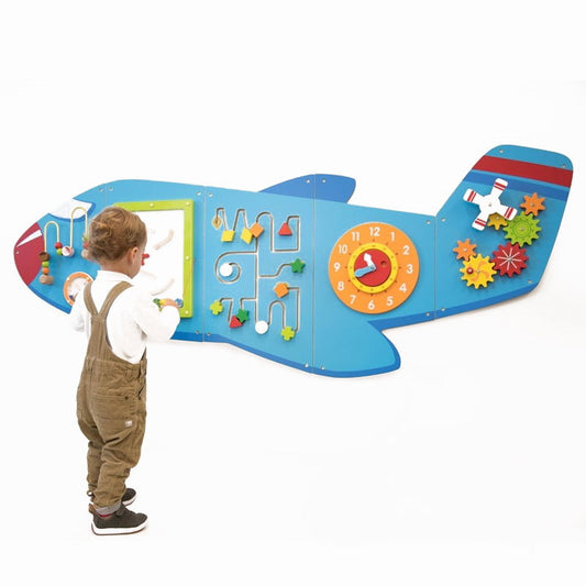 Jucarie de perete multifunctional XXL, Avion, 180 cm, Viga Toys