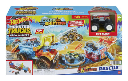 HOT WHEELS MONSTER TRUCK ARENA SMASHERS COLOR SHIFTERS SALVAREA LUI 5ALARM, HOT WHEELS - MONSTER TRUCK