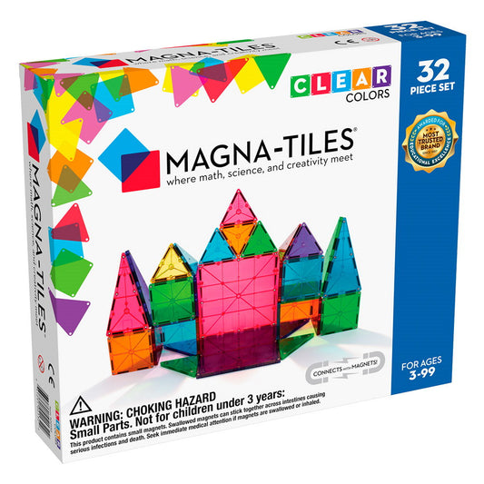 MAGNA-TILES Clear Colors, set magnetic 32 piese, Magna-Tiles
