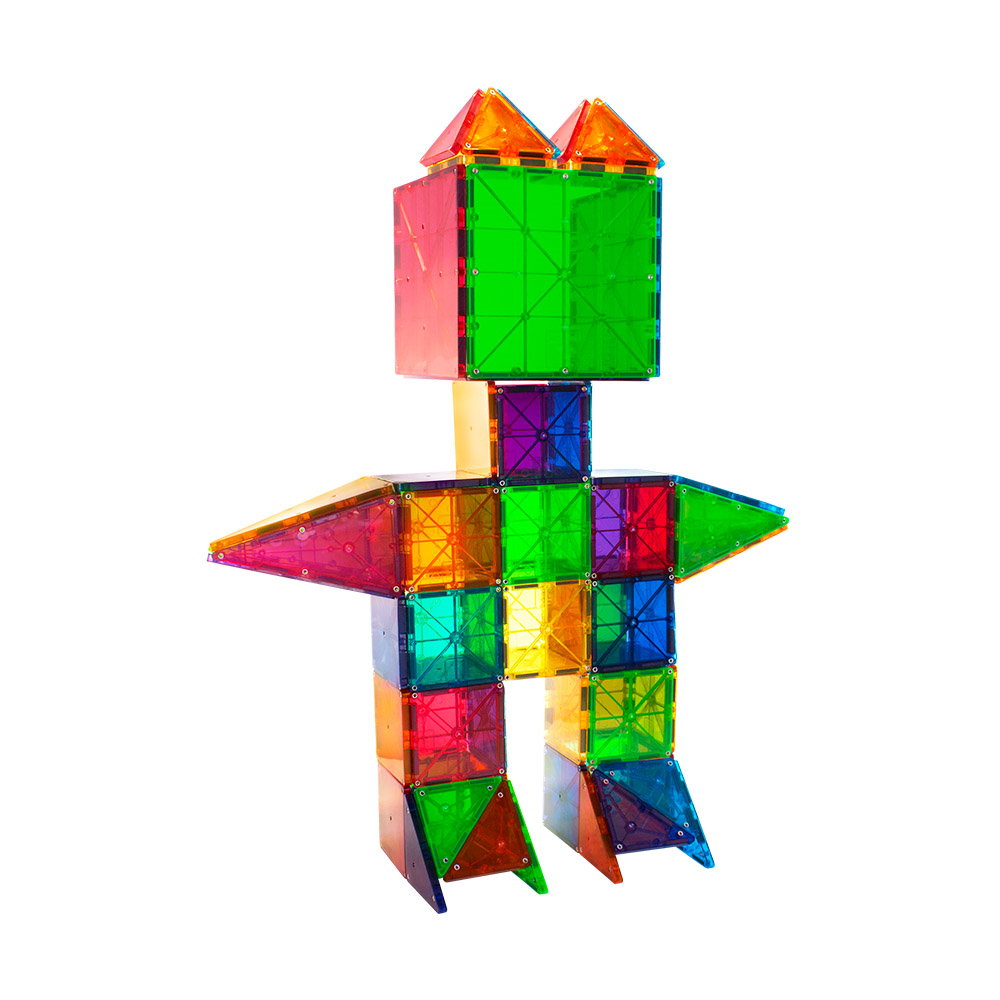 MAGNA-TILES Clear Colors, set magnetic 100 piese, Magna-Tiles
