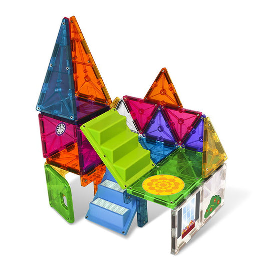 MAGNA-TILES House, set magnetic cu autocolante, 28 piese, Magna-Tiles
