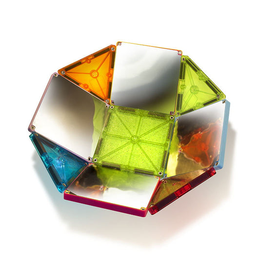 MAGNA-TILES Stardust cu sclipici si oglinzi, 15 piese, Magna-Tiles