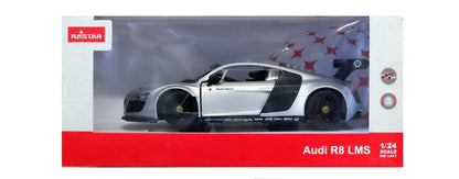 MASINUTA METALICA AUDI R8 ARGINTIE SCARA 1 LA 24, RASTAR METAL 1:24