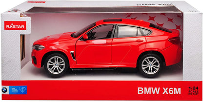 MASINUTA METALICA BMW X6M ROSU SCARA 1 LA 24, RASTAR METAL 1:24