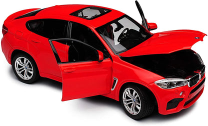 MASINUTA METALICA BMW X6M ROSU SCARA 1 LA 24, RASTAR METAL 1:24