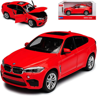 MASINUTA METALICA BMW X6M ROSU SCARA 1 LA 24, RASTAR METAL 1:24