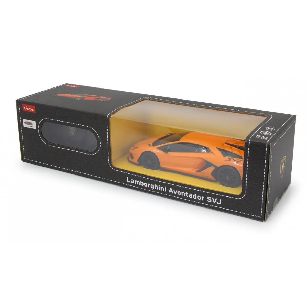 MASINA CU TELECOMANDA LAMBORGHINI AVENTADOR SVJ PORTOCALIU CU SCARA 1 LA 24, RASTAR 1:24