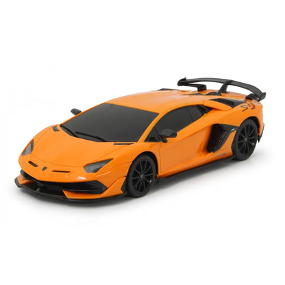 MASINA CU TELECOMANDA LAMBORGHINI AVENTADOR SVJ PORTOCALIU CU SCARA 1 LA 24, RASTAR 1:24
