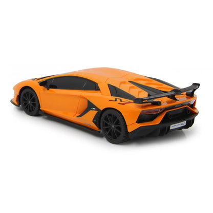 MASINA CU TELECOMANDA LAMBORGHINI AVENTADOR SVJ PORTOCALIU CU SCARA 1 LA 24, RASTAR 1:24