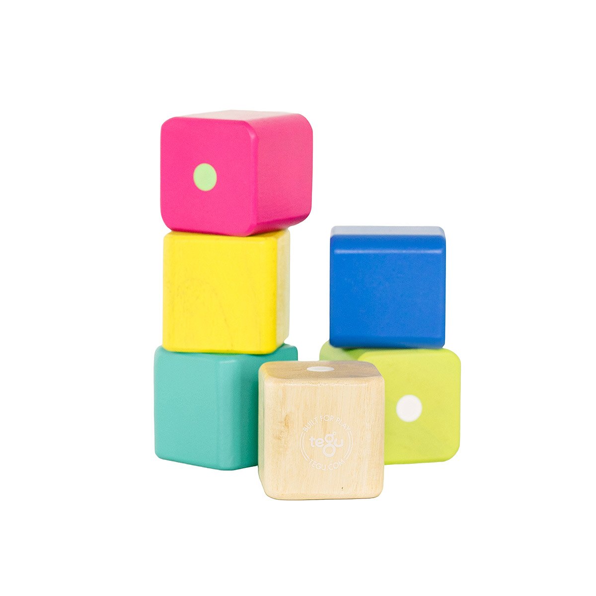 Tegu Baby 6, primele blocuri din lemn magnetic, 6 buc., Tegu