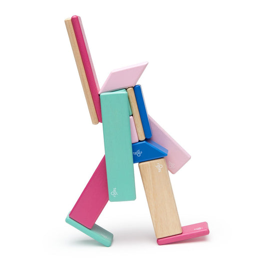Tegu Blossom, set 14 piese din lemn magnetic, Tegu