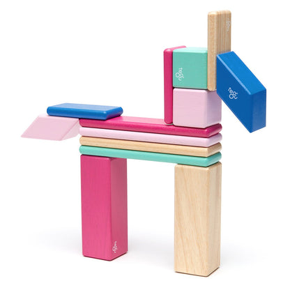 Tegu Blossom, set 14 piese din lemn magnetic, Tegu