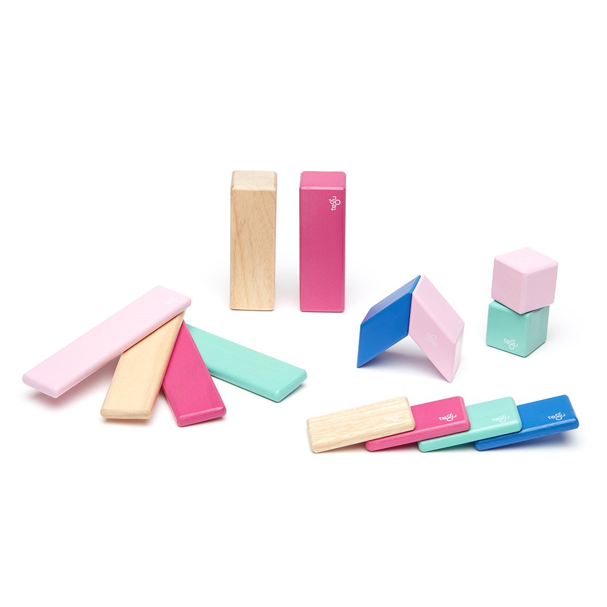 Tegu Blossom, set 14 piese din lemn magnetic, Tegu