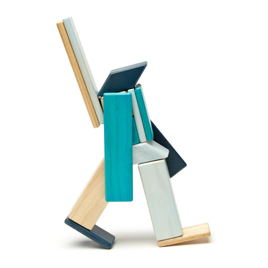 Tegu Blues, set 14 piese din lemn magnetic, Tegu